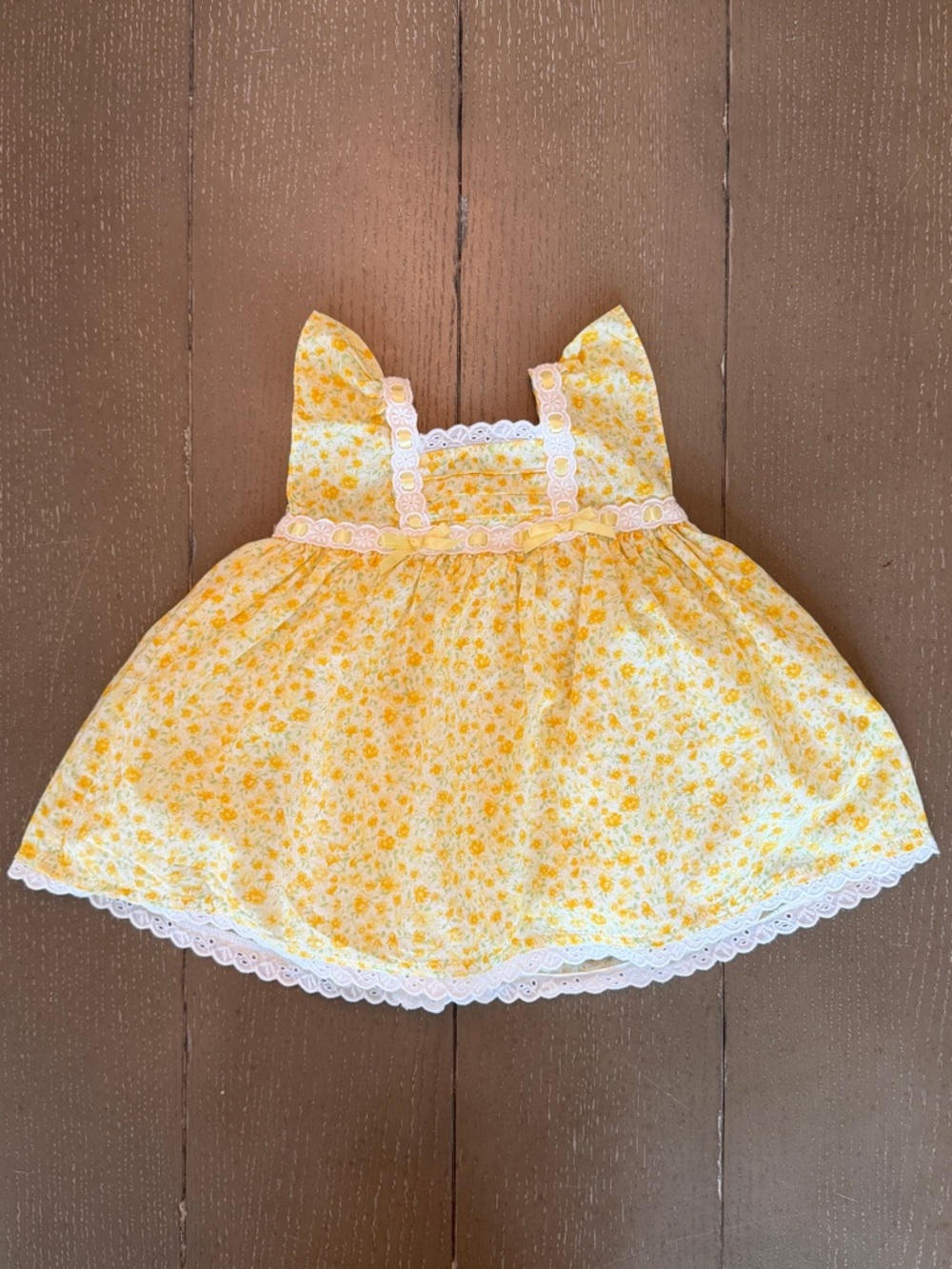 Jillian’s Closet Newborn Baby Girls’ Floral Yellow Summer Dress • Size 0-3M